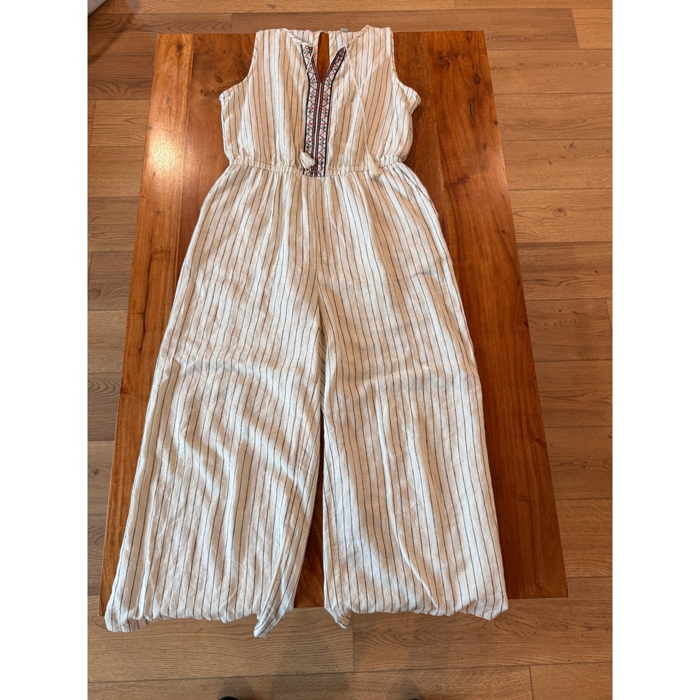 Old Navy Women's Cross Back Striped/Embroidered Boho Jumper Size M